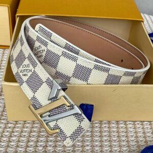 Louis Vuitton White and Gold Women's Belt
